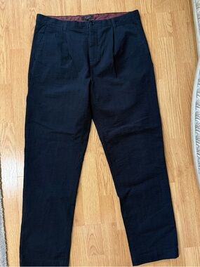 Ted Baker London Pants 34R Navy Black Textured Micro Check Slim